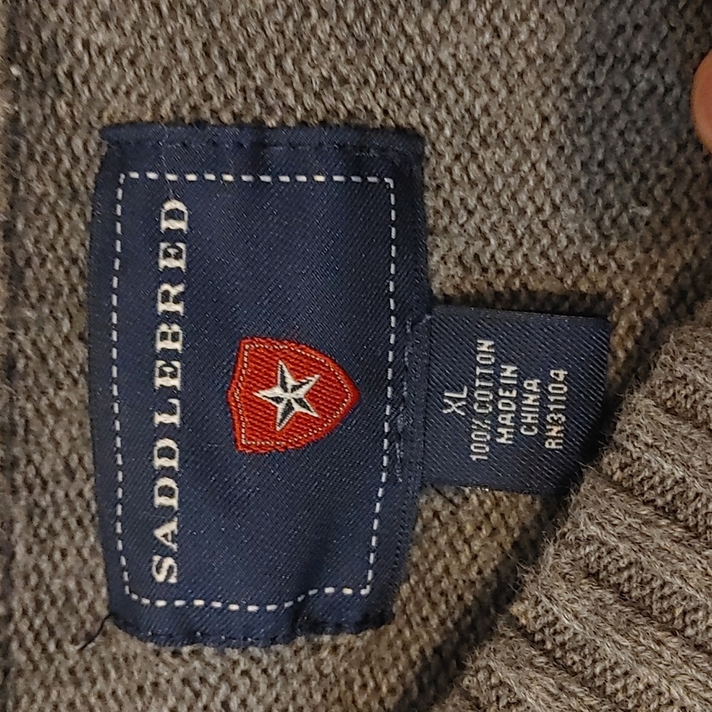 Saddlebred Mens Gray Argyle Crewneck Sweater XL EUC Academia Cabincore Y2K - Picture 2 of 5